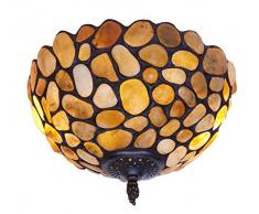 Ivintage 288500 Plafonnier Tiffany Verre Opale étamé, Multicolore, 30 x 30 x 25 cm