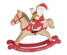 Unbekannt III Cheval à Bascule en Bois Merry Christmas env. 24 x 23 x 4 cm, décoration de Noël, de lAvent et de lhiver, Rouge