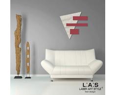 L:A:S Laser Art Style Tableau Abstrait Moderne pour Salon SI-188 65x65 cm Panna-Rosso Violetto