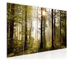 Tableau decoration murale Paysage de la forêt 200 x 80 cm - XXL Impression sur Toile Salon Appartment 5 Parties - prêt à accrocher - 601755a