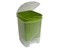 Mondex PLS570D-25 Roll Top Poubelle à Pédale Plastique Vert 31 x 27 x 41 cm 16 L