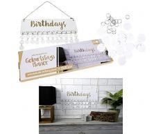 Calendrier danniversaire DIY avec 25 Cartes de prÃ©nom Blanches avec Impression dorÃ©e, 100% Fibre de Bois (MDF), dans Une boÃ®te dexpÃ©dition.