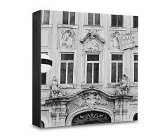 COGNOSCO HG-L109 Tableau Mural en Bois avec Photo darchitecture Leipzig Noir/Blanc 15 x 15 cm