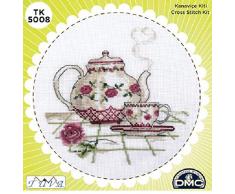 Tuva BoÃ®te Ã coudre en mÃ©tal dÃ©coratif Aida 14 carats DMC en coton avec aiguille, ciseaux, motif