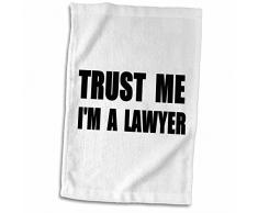 3dRose Trust Me Im A Avocat, Fun, Loi Humour, Funny Travail Travail Bureau Cadeau Serviette, Blanc, 15Â x 55,9Â cm