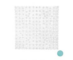 Relaxdays, Transparent Aspect Pierre, Tapis Douche antidérapant AV. ventouses, Lavable, carré 53 x 53 cm, PVC, 1 élément