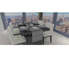 Soleil docre Galaxy Chemin de Table, Polyester, Noir, 40 X 180 cm