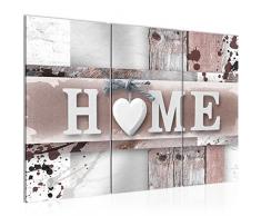 Tableau decoration murale Coeur de la maison 120 x 80 cm - XXL Impression sur Toile Salon Appartment 3 Parties - prÃªt Ã accrocher - 504531b