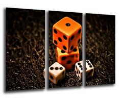 Tableau Moderne Photographique, Impression sur bois, Jeu de dÃ©s vintage, 97 x 62 cm, ref. 26124