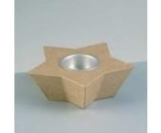 Efco Veilleuse Support Star 5Â Pointu avec Petit Insert, Papier Mache, Marron, 13Â x 13Â x 4Â cm