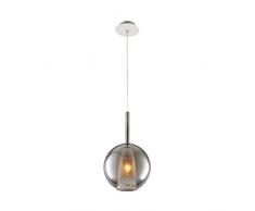 Homemania Suspension Vin Lustre Boule Chrome en Verre 25 x 25 x 120 cm 1 x E14 40 W.