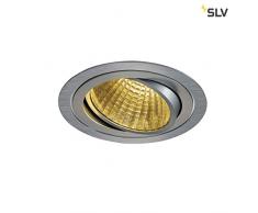 SLV Spot encastrÃ© plafond new Tria LED DL rond COB 2700Â K 30Â Â°C, Driver, clip plumes 114266Â en aluminium brossÃ©