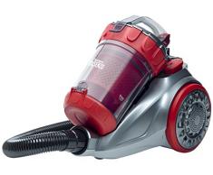 Bestron Aspirateur traineau sans sac, Rayon daction : 7,5 m, Capacité : 1,5 L, 700 W, Argent/Rouge