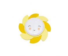 Elobra Lampe enfants Soleil Effet Siri Smile Star Light LED Plafonnier pour enfants, couleur rÃ©glable, Bois, jaune, 55Â x 55Â x 10Â cm