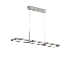 WOFI Lampe dintÃ©rieur, salon, pendulaire, suspension, lampe suspendue, lampe suspendue, nickel, intensitÃ© variable, moderne, plastique 42 W mat