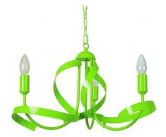 Tosel 20119 Monaco Lustre Acier/Fer/Peinture époxy 40 W E14 Vert 52 x 67 cm