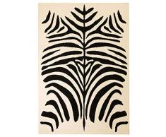 vidaXL 133027 Tapis Moderne en Forme de Peau de zèbre 80 x 150 cm Beige et Noir 80 x 150 cm