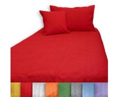 Homescapes Ultrasonic Jeté de Canapé Jeté de lit Rouge Matelassé pour 2 personnes de 240 x 250 cm en 100% Polyester