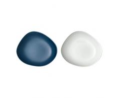 like. by Villeroy & Boch - Organic lot de 2 coupes, bols en porcelaine dure pour les en-cas, la salade, le muesli, turquoise, blanc, adapté au lave-vaisselle