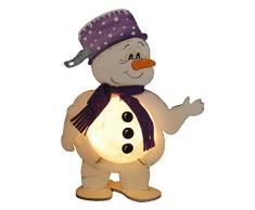 Petra S Bricolage-News bastel setle uchti Bonhomme de Neige en Acrylique avec Pot Grand modÃ¨le avec Boule et Satin Ier Couleur, Bois, Bois, 10Â x 45Â x 34Â cm