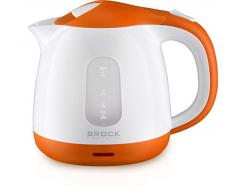 brock Electronics wk-0713-or chauffe eau Ã©lectrique, 1100Â W, 1Â Liter, 5Â DB, Plastique sans BPA, Orange/Blanc