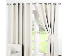 Dreamscene occultant de luxe à oeillets Rideaux, crème, 46 x 137