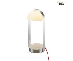 SLV Brenda, lampe de table, LED, aluminium/verre dépoli permettant, 8,7 W, Blanc/argenté, 17,6 x 17,6 x 40 cm