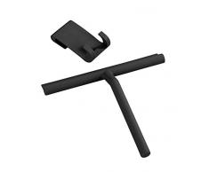 Wenko 24171100 Salle de Bains en Silicone Mola Noir Raclette de Douche, 21 x 24,5 x 4 cm