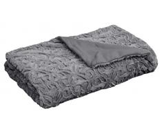 Enjoy Home P019GRF130160 Plaid Fausse Fourrure, Polyester, Gris Foncé, 160x130 cm