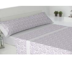 Todomueble Paduana Hierro Parure de lit composÃ©e dâUn Drap-Housse, dâUn Drap et dâUne taie doreiller en Coton-Polyester 150 Mauve