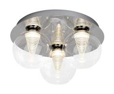 Brilliant Metropolis Plafonnier 3 ampoules en verre 5 W Chromé/transparent