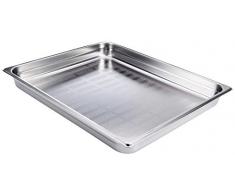 Decora en Acier Inoxydable perforé Table Poêle 2/1, 53 x 64 x 6.5 cm, Argent