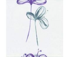 Gardinia Klöckner Panneau Japonais Décor 126 Violet 60 x 245 cm, Fleur Blanc/Gris