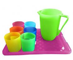 DEM Frosty Plateau, Lot de 6Â Verres et Carafe, Multicolore