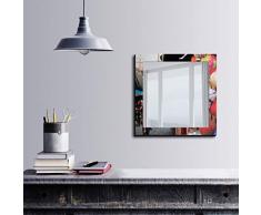 Bonamaison Décoration Murale Impression sur Miroir Encadré sur Toile, Dimensions: 50 x 50 Cm - Conçu et fabriqué en Turquie