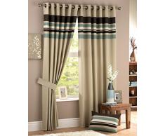 Curtina Harvard Double rideau à oeillets Beige 230 x 137 cm