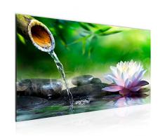 Tableau decoration murale Fleurs de Lotus - XXL Impression sur Toile Salon Appartment 1 Parties - prêt à accrocher - 612612a