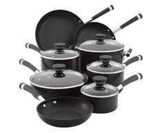 Circulon Acclaim 83465 Aluminium Anodisé Batterie de Cuisine 13 Pièces, Verre, Noir