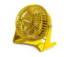 Perel CFANAM1-Y Ventilateur DE Table-Ã 10 cm-Jaune, 16 x 16 x 10