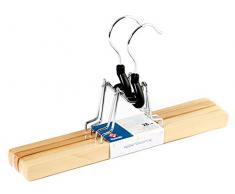 Home Pinces Porte Pantalon, Set 2 pièces, Bois/Acier, 28 x 5 x 16 cm