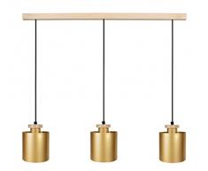 Tosel 21041 Lustre 3 Lumières, Acier/, E27, 40 W, Argenté, 70 x 90 cm