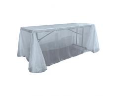 LA Linen Nappe rectangulaire en Organza avec Miroir, Polyester, Bleu bébé, 228.6 x 396.24 x 0.022 cm