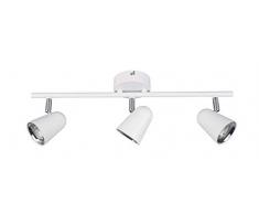 Reality Leuchten Toulouse Spot mural LED en plastique mat avec LED 3,5 W 3 spots blanc mat