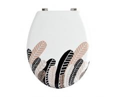 MSV Abattant WC, Bois, Multicolore, 42.5Â x 36.5Â x 3Â cm, 69Â piÃ¨ces