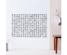 Walplus Sticker Mural Amovible en Vinyle Autocollant muraux Art Stickers Mural Motif Mots Alphabets sur la Maison dÃ©coration DIY Salon Chambre DÃ©cor Papier Peint 120Â x 180Â cm, Noir et Blanc