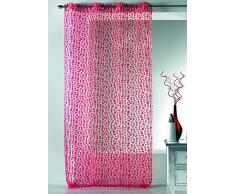 Homemaison 806434 Voilage à fils coupés Organza/Polyester Rouge 1 x 140 cm