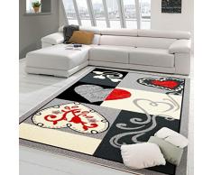 PETTI Artigiani Italiani - Tapis, Tapis moderne, Tapis de salon, Tapis de chambre Ã coucher, Rouge, 100x140cm