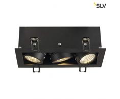 SLV spot plafond Build-in Kadux Triple 3Â W COB LED, 3000Â K, 38Â Â° avec pilote Clip plumes Noir 115720