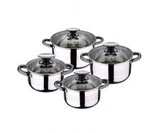 Renberg selesio Batterie de Cuisine, Acier Inoxydable, Chrome, 24Â cm