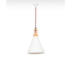 homemania Lampe à suspension Elegant Couleur Blanc, noyer, rouge en metallo-per salon, chambre, cuisine, salon, bureau, Taille unique